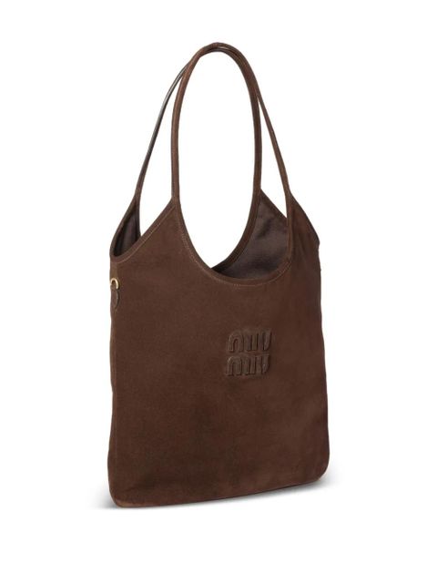 Miu Miu Ivy suede shoulder bag - Brown