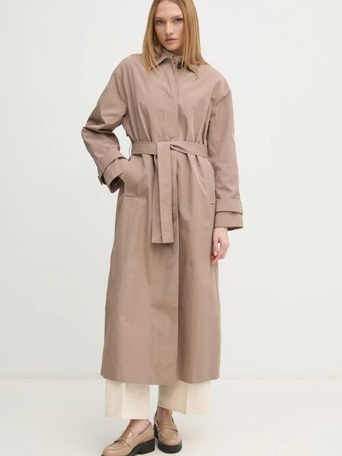 Calvin Klein Jeans trencz damski kolor beżowy przejściowy oversize J20J224713 - zdjęcie produktu nr 1