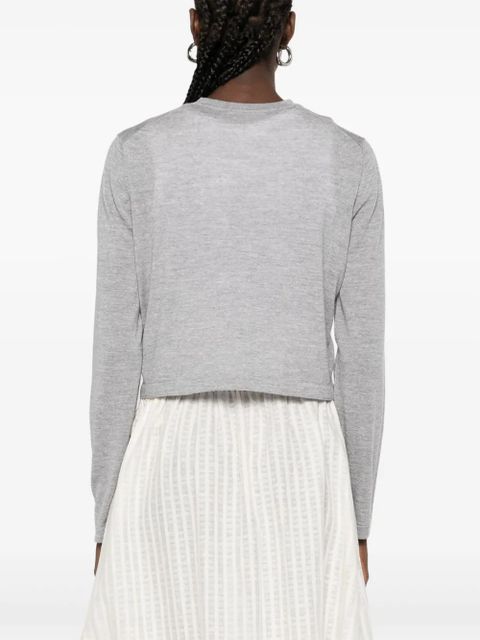 KHAITE button-front wool-blend cardigan - Grey - zdjęcie produktu nr 2