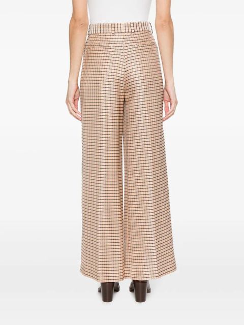 Lanvin wide-leg check trousers - Orange