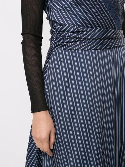 Simkhai Emma asymmetric stripe-print dress - Blue