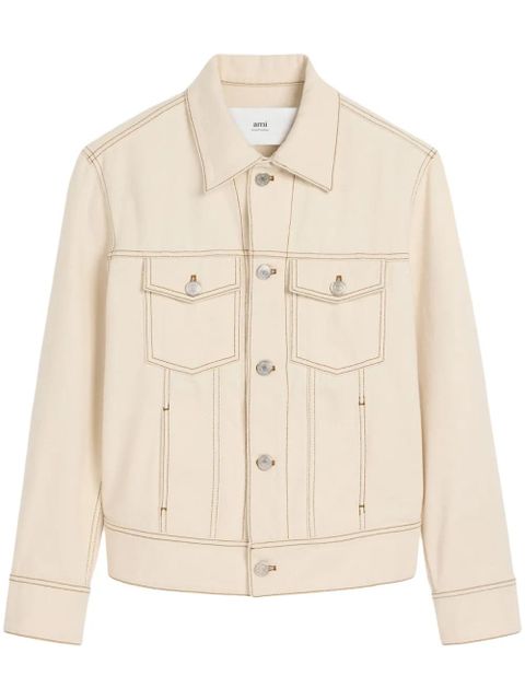 AMI Paris cotton trucker jacket - Neutrals - zdjęcie produktu nr 1