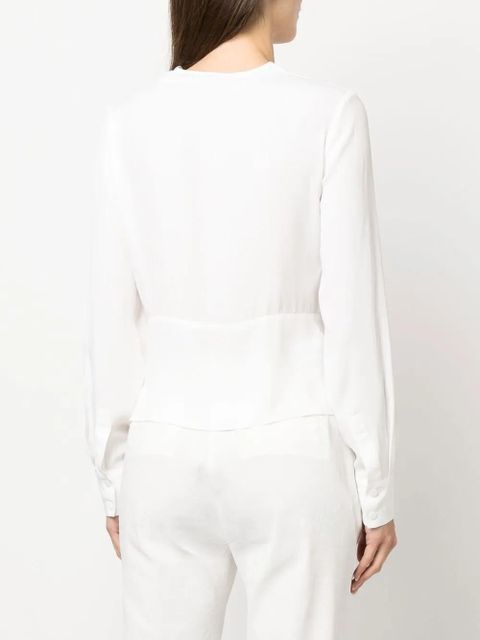 PINKO twisted V-neck blouse - White