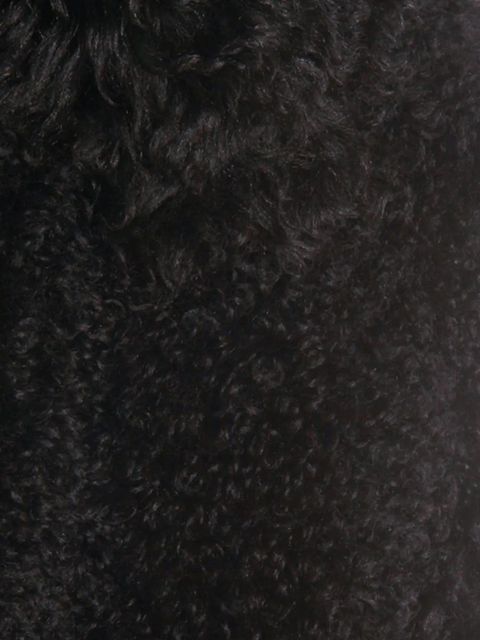 Blumarine leather-detail fleece jacket - Black