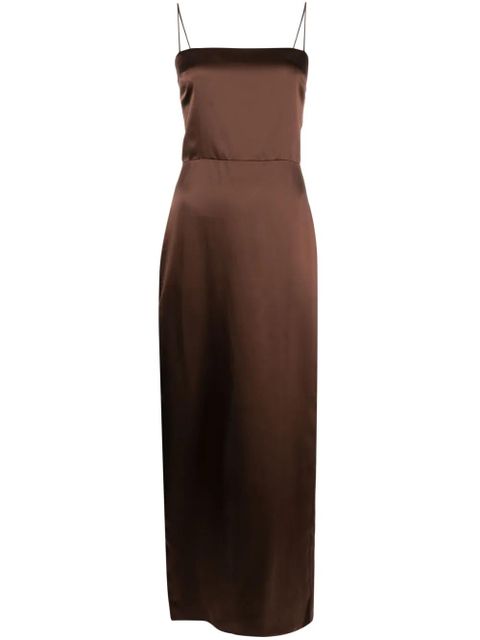 Reformation Frankie sleeveless silk dress - Brown - zdjęcie produktu nr 1