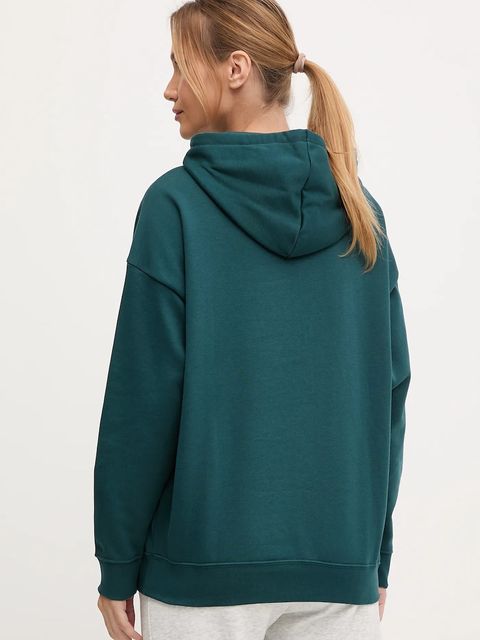 Puma bluza damska kolor zielony z kapturem gładka 685398