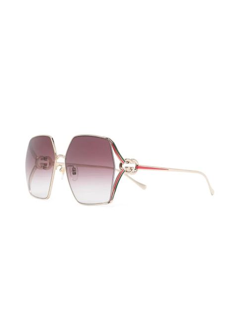 Gucci Eyewear oversized-frame tinted sunglasses - Gold - zdjęcie produktu nr 2
