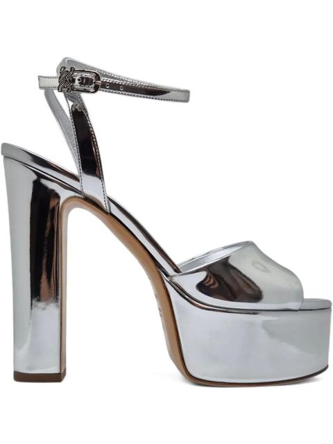 Casadei 130mm Patty platform ankle-strap sandals - Silver - zdjęcie produktu nr 1