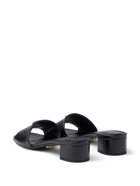 Prada 35mm logo-appliqué sandals - Black