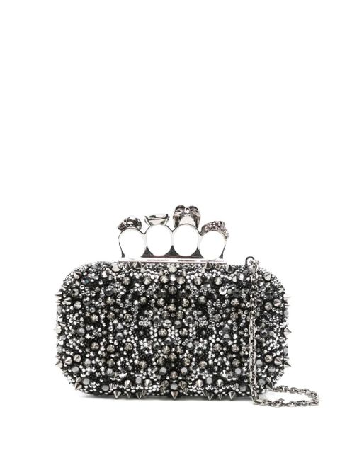 Alexander McQueen skull stud clutch bag - Silver - zdjęcie produktu nr 1