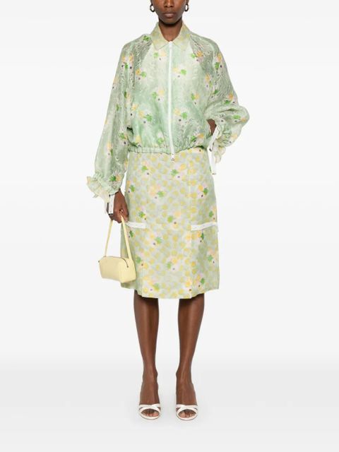 FENDI floral-print pocket midi skirt - Green - zdjęcie produktu nr 2