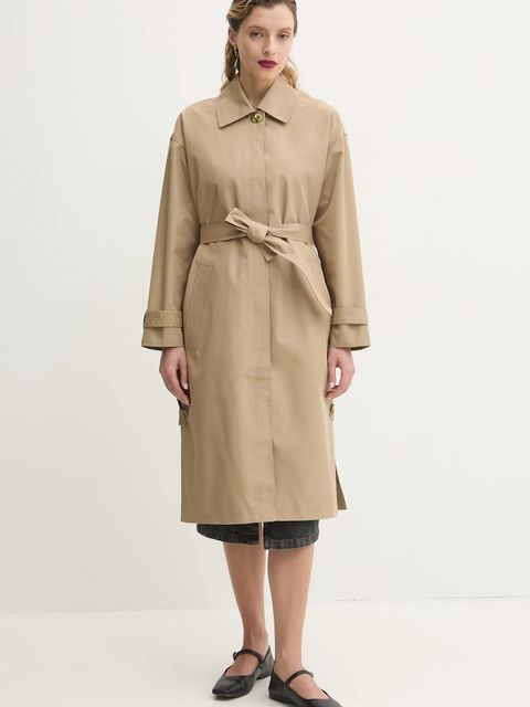 Sessun płaszcz damski kolor beżowy przejściowy oversize 25212002 - zdjęcie produktu nr 1