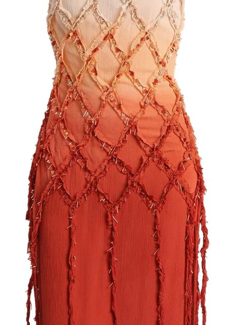 Blumarine beaded fringed dress - Orange - zdjęcie produktu nr 2