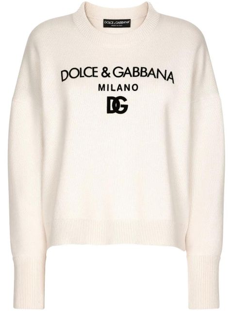 Dolce & Gabbana DG-logo cashmere jumper - Neutrals - zdjęcie produktu nr 1