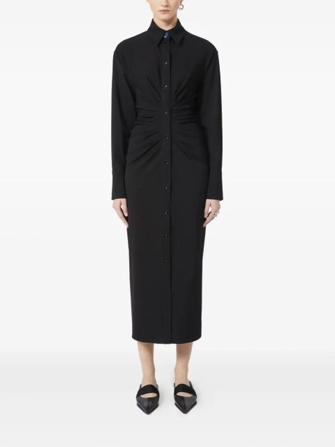Sportmax button-cuff shirred dress - Black - zdjęcie produktu nr 2