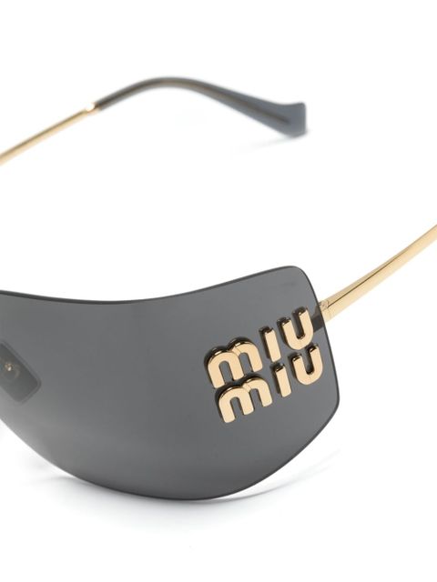 Miu Miu Eyewear Runway rectangle-frame sunglasses - Gold
