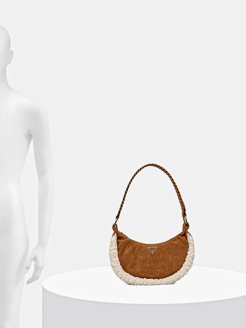 Guess torebka zamszowa AMITA kolor brązowy HWSW95 39720