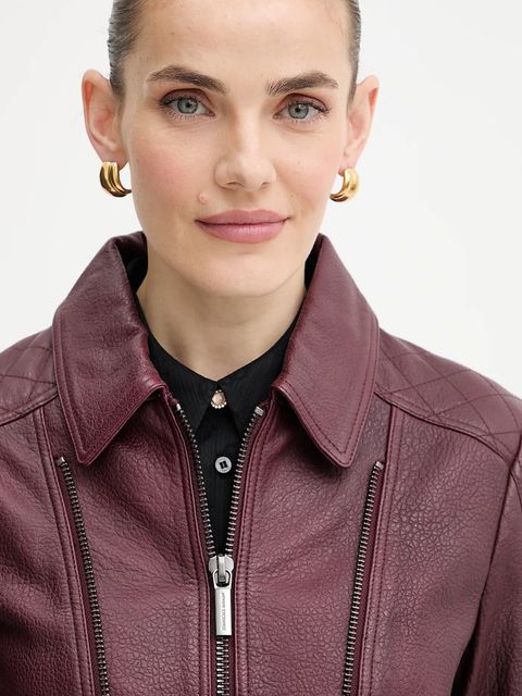Armani Exchange kurtka skórzana kolor bordowy przejściowa XW000654 AF16212