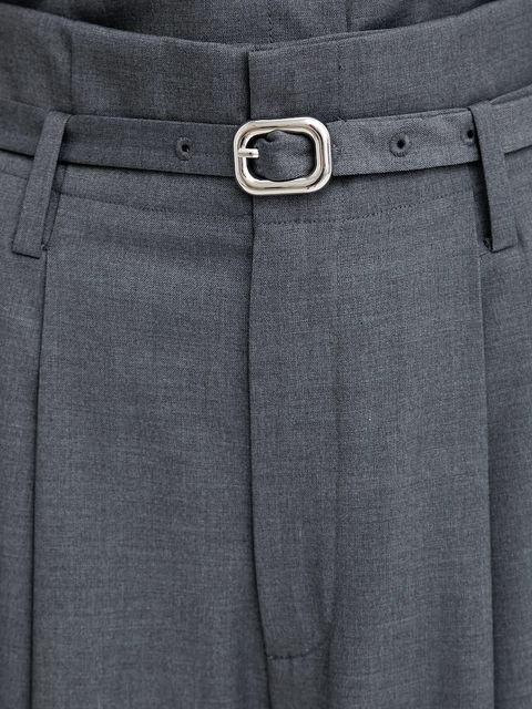 ISABELLE BLANCHE spodnie z domieszką wełny damskie kolor szary proste high waist IS25FW-P036-T002