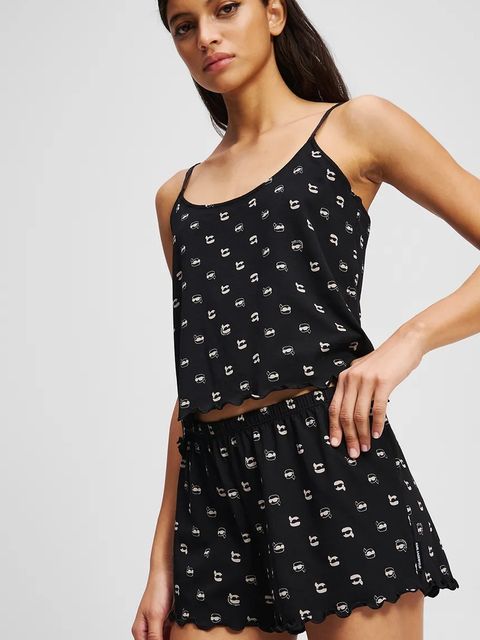 Karl Lagerfeld piżama IKON damska kolor czarny A3W45008