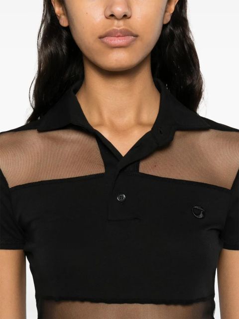 Coperni striped sheer polo dress - Black - zdjęcie produktu nr 2