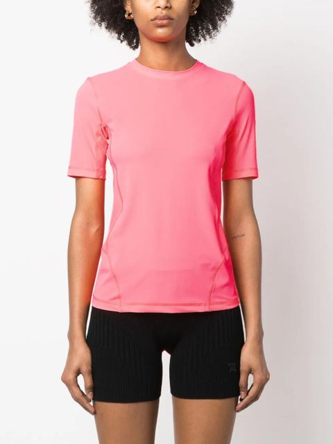 Moncler Grenoble embossed-logo T-shirt - Pink