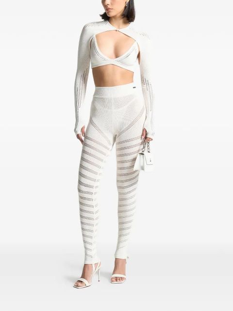 Manière De Voir knitted spiral contour leggings - White - zdjęcie produktu nr 2