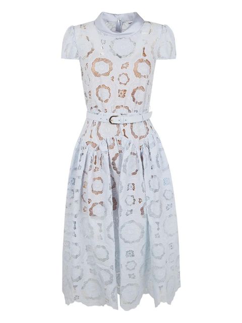 Self-Portrait floral belted midi dress - Blue - zdjęcie produktu nr 1