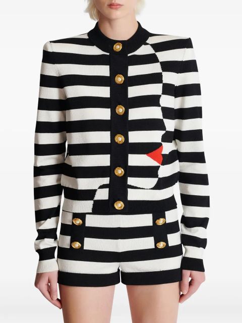 Balmain Face Mariniere cardigan - Black