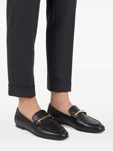 Tod's metal-bar leather loafers - Black