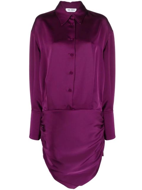 The Attico Hatty satin mini shirtdress - Purple - zdjęcie produktu nr 1