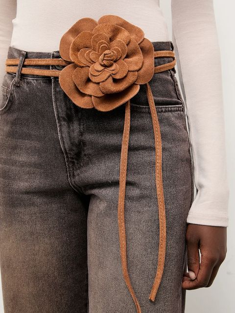 Answear.LAB pasek zamszowy damski kolor brązowy - zdjęcie produktu nr 2