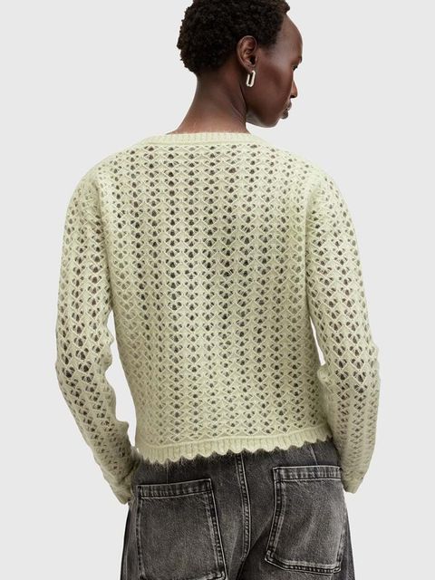 AllSaints kardigan wełniany VIVIAN kolor beżowy W056KB