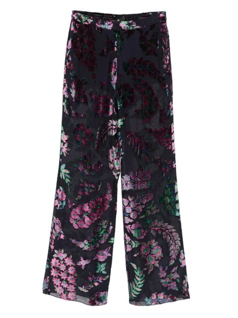 ETRO floral-print velvet pants - Black - zdjęcie produktu nr 1