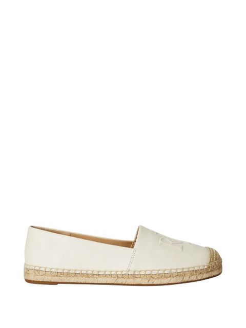 Lauren Ralph Lauren Cameryn embroidered-logo leather espadrilles - Neutrals - zdjęcie produktu nr 1