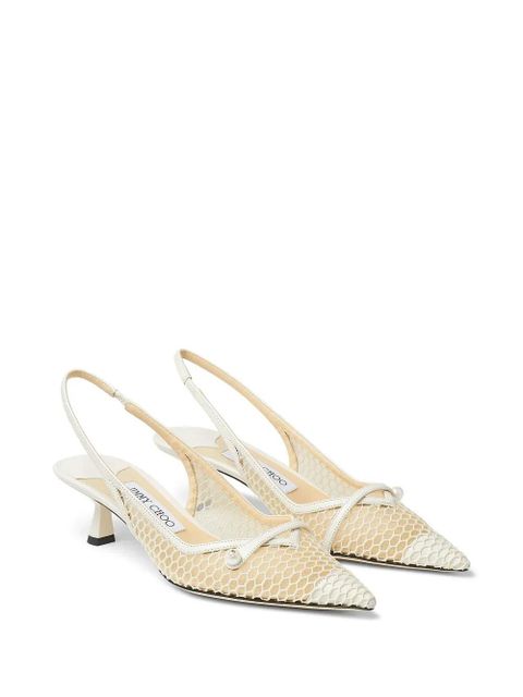 Jimmy Choo Amita 45mm slingback pumps - White - zdjęcie produktu nr 2