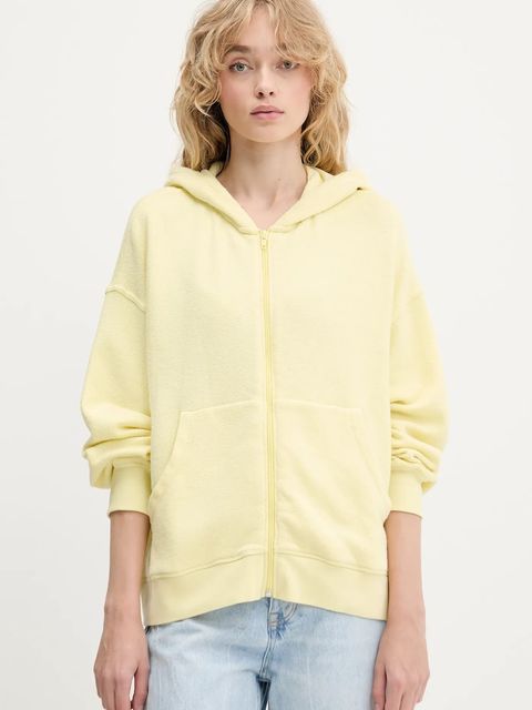 American Vintage bluza damska kolor żółty z kapturem gładka YTI03AE25 - zdjęcie produktu nr 1