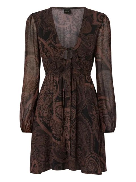 PINKO paisley-print tie-front midi dress - Black - zdjęcie produktu nr 1