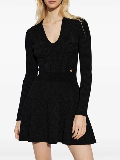 Balmain logo-charm mini dress - Black