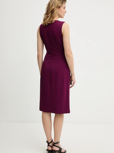 Calvin Klein sukienka kolor bordowy mini prosta LV044E047G