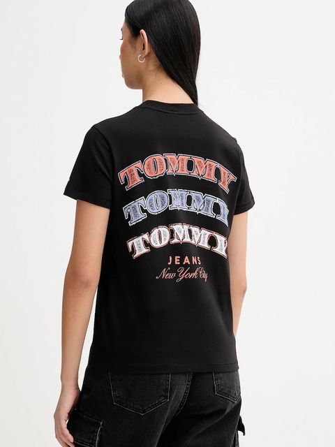 Tommy Jeans t-shirt bawełniany damski kolor czarny DW0DW22516 - zdjęcie produktu nr 2