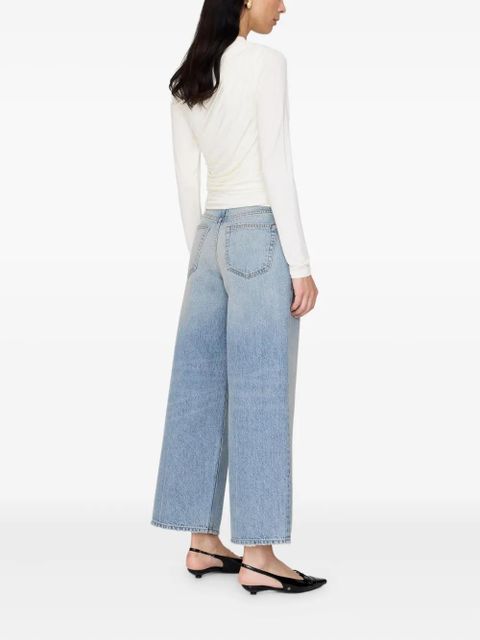 ANINE BING Bray draped long-sleeve top - White