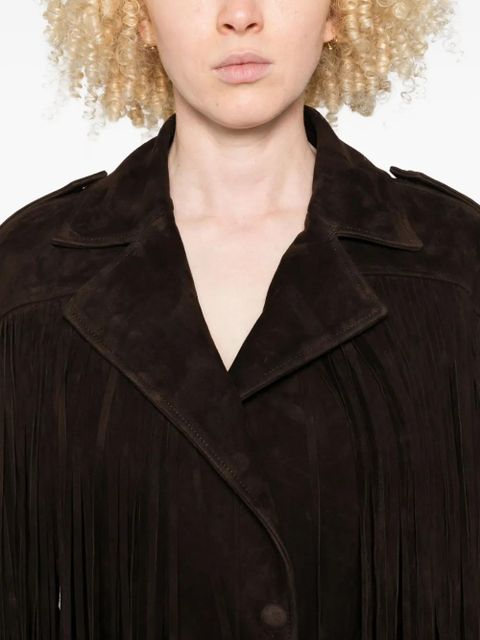 Nour Hammour Cassidy suede jacket - Brown