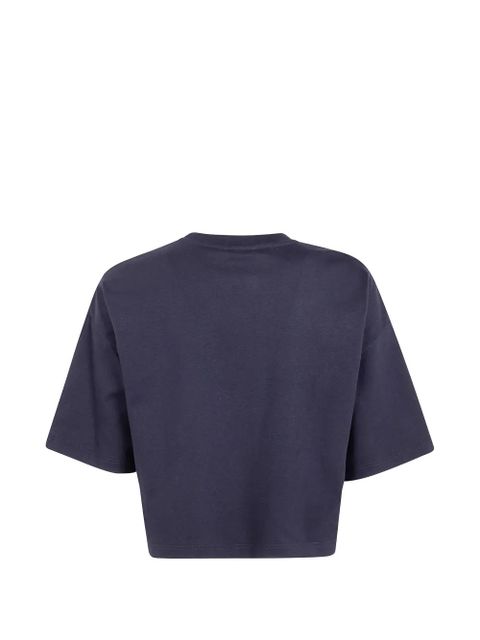 Balmain logo-embroidered cropped T-shirt - Black - zdjęcie produktu nr 2