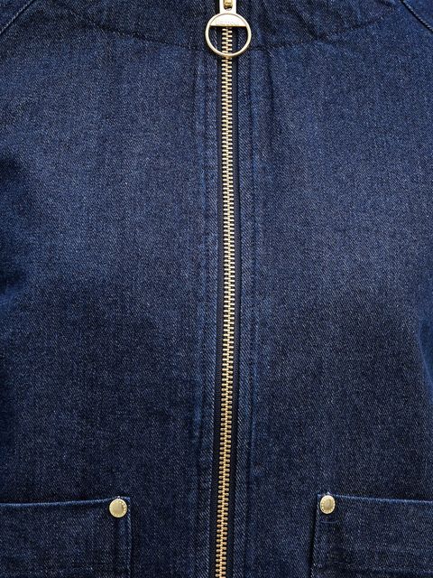 Barbour kurtka jeansowa Saima kolor granatowy przejściowa oversize LOS0081