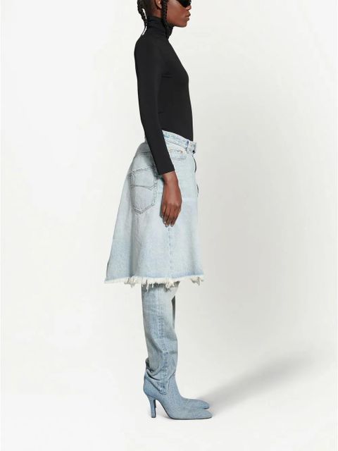 Balenciaga fringed denim skirt - Blue