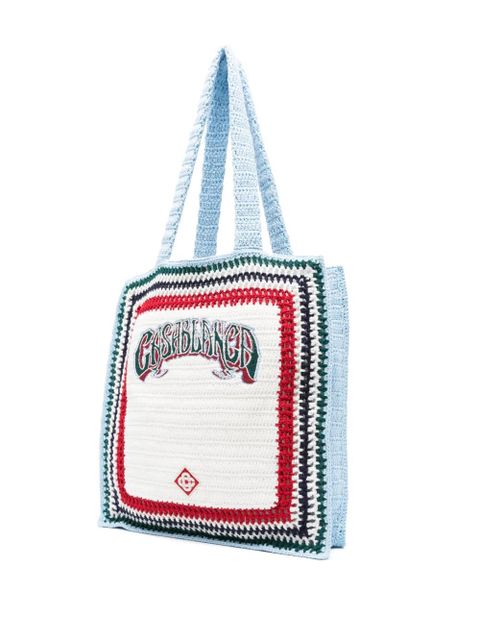 Casablanca large crochet tote bag - White