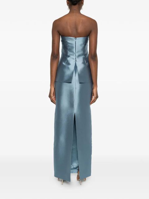 Solace London Lucille strapless maxi dress - Blue