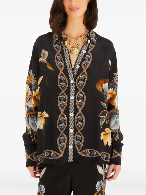 FARM Rio buttoned floral shirt - Black - zdjęcie produktu nr 1