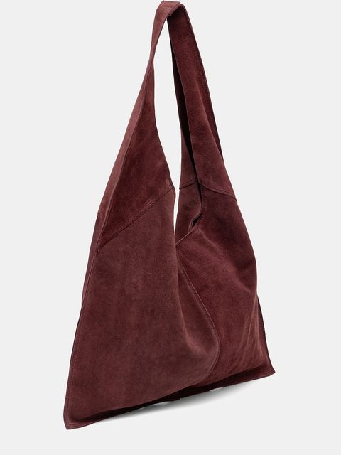 Answear.LAB torebka zamszowa kolor bordowy - zdjęcie produktu nr 2